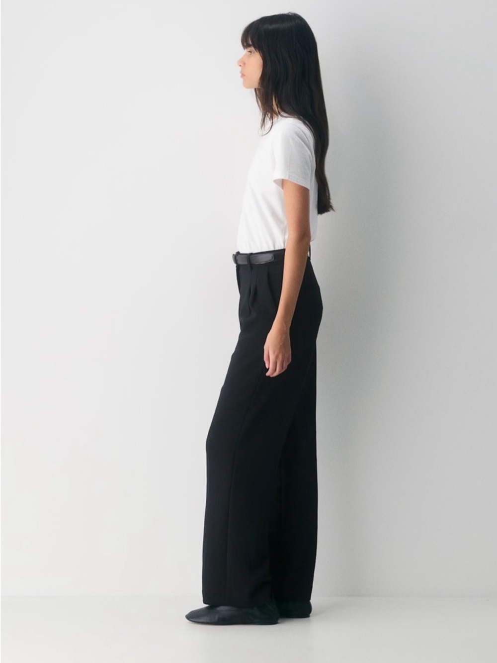 ARITZIA Effortless Wide Leg Crepette High Waisted Trousers